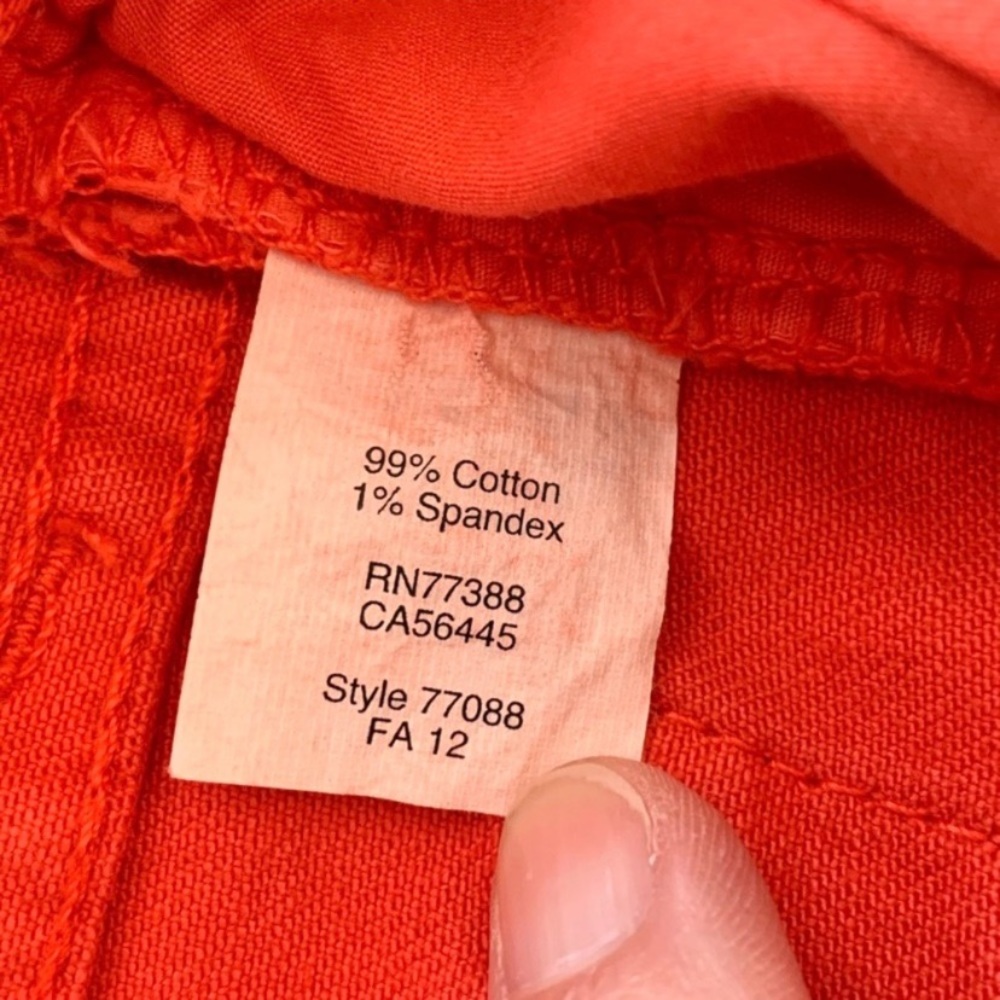 J. Crew Factory Stretch Orange Toothpick Jeans 26 - Picture 7 of 9